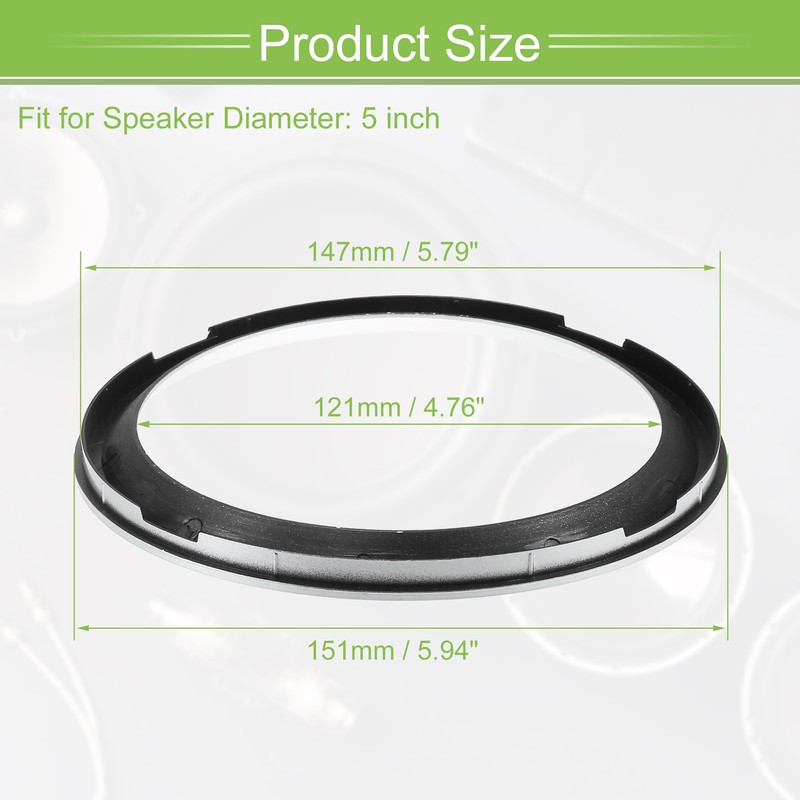 X AUTOHAUX Universal 5" Subwoofer Speaker Rings Cover Spacers Speaker