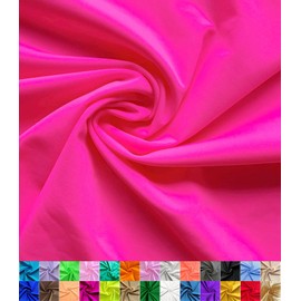 Nylon Spandex Fabric | 80% Nylon, 20% Spandex | Swimwear, Activewear Fabric | 4-Way Stretch | Sports, Dance, Yoga (Neon Pink, 1 Yard)