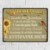 Rules of the Garden Rustic Style Metal Sign