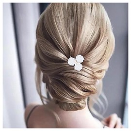 Inilbran Hair Clips with Flowers Gold Small Flowers Hair Clips Flower Hair Claw Pine Mini Hair Clips Decorative Hair Accessories for Women and Girls Headpiece (Style B)