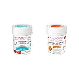 2 Powdered Food colorings - Orange-Turquoise