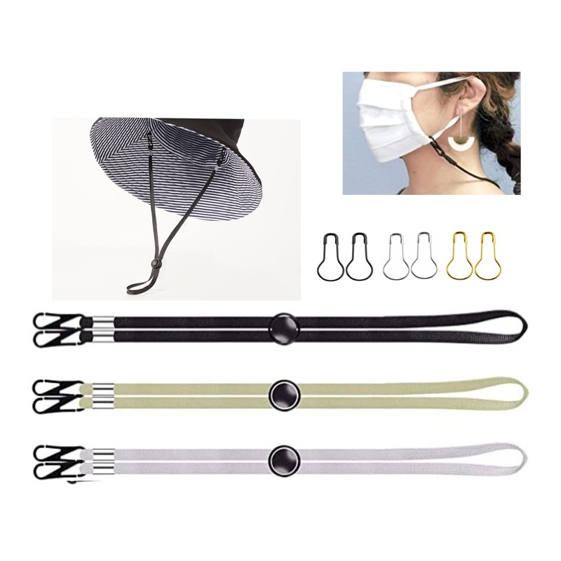 Hat Straps, Hat Straps, 3 x Safety Pins, Set of