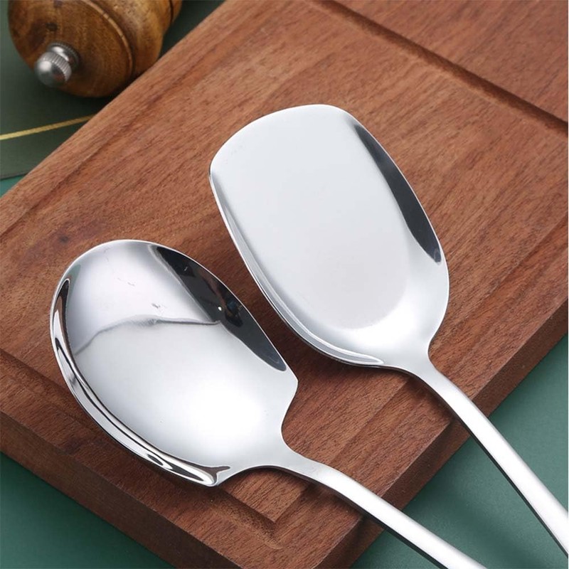 2 Pcs Large Serving Spoons Stainless Steel Large Buffet Serving