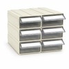 6-Pack Stackable Plastic Desktop Parts Storage Drawers with Labels