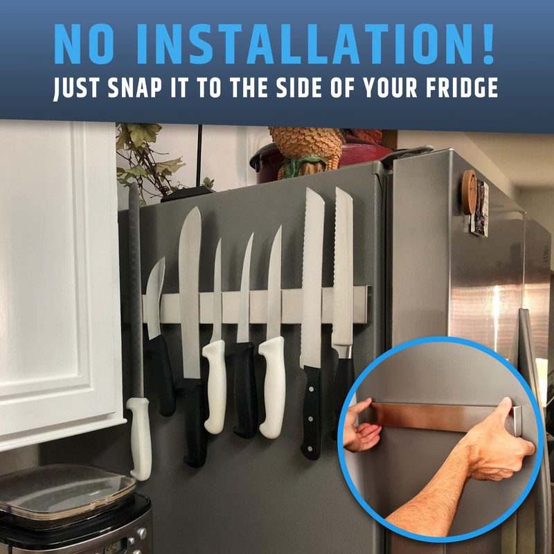17" Premium Magnetic Knife Holder for Refrigerator (Double-Sided Heavy-Duty Magnets)