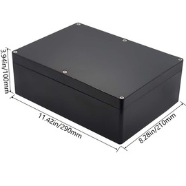 Otdorpatio IP65 Waterproof ABS Plastic Electrical Box, 11.42x8.27x3.94 inch, for DIY Electronic Projects, Includes 1 Junction Box, 1 Seal Gasket, 4 Screws