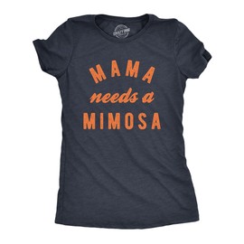 playera divertida para mujer con texto en inglés «Mama Needs A Mimosa» para el día de la madre, Azul marino (Heather Navy), L