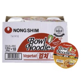 NONGSHIM Nong Shim Hot & Spicy **Kimchi**Bowl Noodle Soup, ***18 Pack ~ 3.03 oz. Each.***