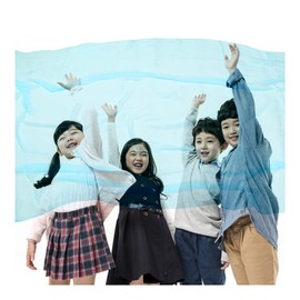 Senun Lithomix Scarf Chiffon Scarf, Large 59.1 x 90.6 inches (150 x 230 cm), Lithomic, Montessori, Children, Indoor, Home, Play, Dance, Rhythm, Colorful, Sorbeta, Magic Item, Elderly, Lithomic Dance Scarf, Sports Events, Nursery, Preschool Therapeutic Educational Play Yu-Gi (Light Blue)