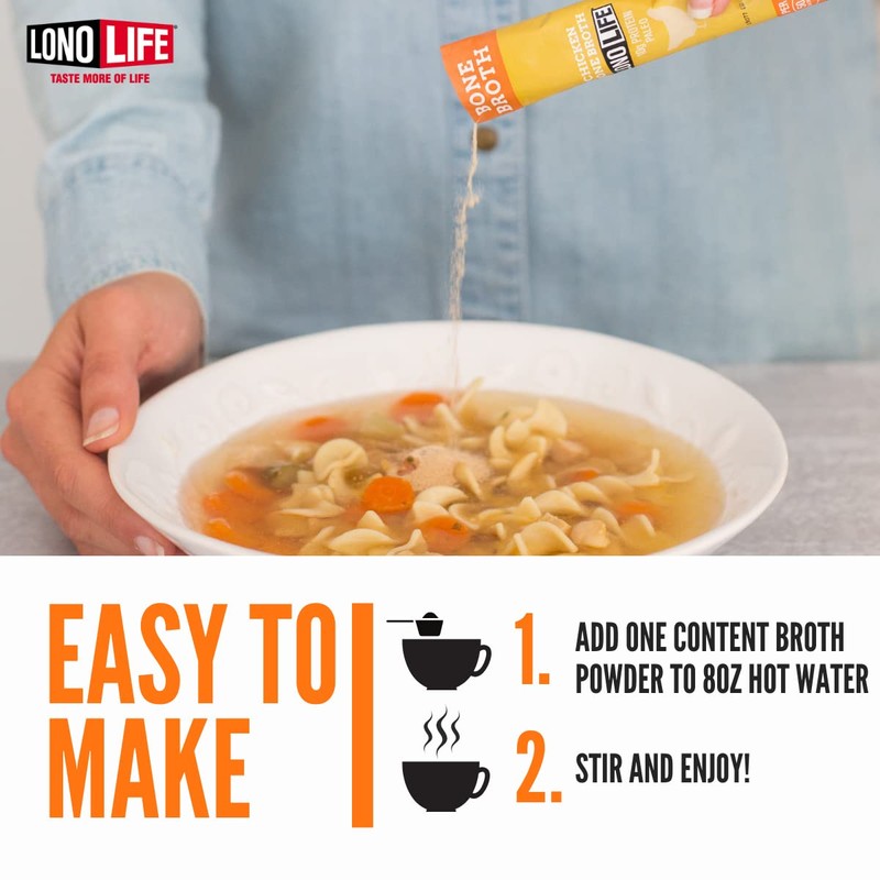 LonoLife Reduced Sodium Chicken Bone Broth Powder Mix | 10g