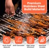 BBQ Skewers 17" – 10PCS Flat Metal Kabob Sticks, Anti-Roll
