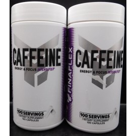 FINAFLEX 2 Pk FinaFlex Caffeine Energy & Focus Intensifier 100 Caps Ea Exp: 11/26+ New