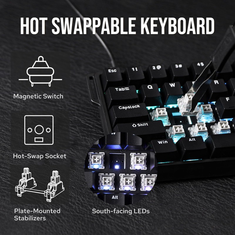 EPOMAKER Aula WIN68 HE Magnetic Keyboard with Adjustable Actuation, Hall