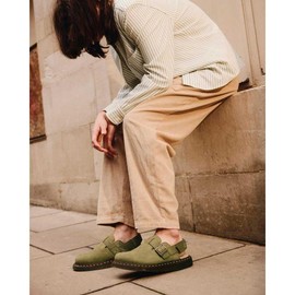 Dr. Martens Unisex Jorge II Slingback Mules, Muted Olive, 8 Women/7 Men