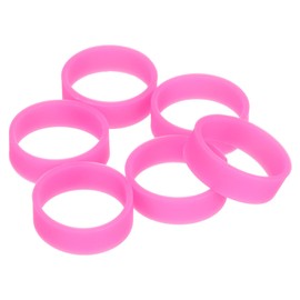 uxcell 5Pcs Silicone Rubber Bands, 20x7mm Rubber Bands Rings Cable Ties Strong Elastic Bands Non-slip for Cord Wrapping Bag Wraps, Pink