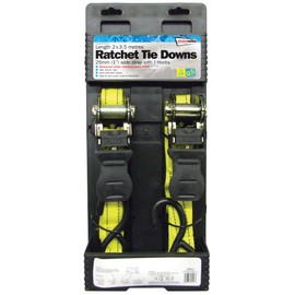 Streetwize - Ratchet Tie Downs With Rubber Handles - 2 x 35mm x 3.5 Metre - Ideal For Tying Down: Cargo, Bikes, Motorcycles and Machinery