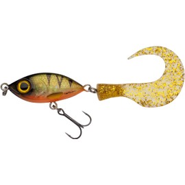 Abu Garcia Svartzonker McMio Pike and Muscle Fishing Lure - Floating Jerkbait for Freshwater Predatory Fish - Ideal for Pike, Zander and Bass - Realistic 3D Design, Yellowfin Bass 14 cm