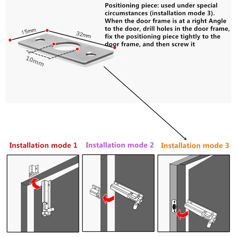 High-Grade Exquisite Aluminum Alloy Bolt Doors and Windows Universal Nickel