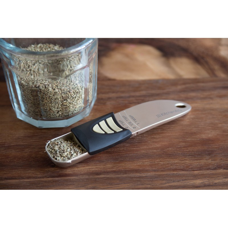 KitchenArt Professional Series Tablespoon, Champagne Satin Measuring Spoon, Adjustable from