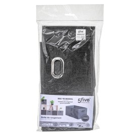 5five - Fabric Basket 15 x 31 cm "Mix N Modul" Dark Grey Mottled