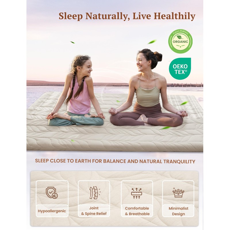 ZonLi Japanese Floor Mattress Futon Mattress Queen Size, Thicken Roll