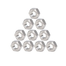 binifiMux 30pcs Metric M8 x 1.25mm Hex Nuts 304 Stainless Steel Silver Tone