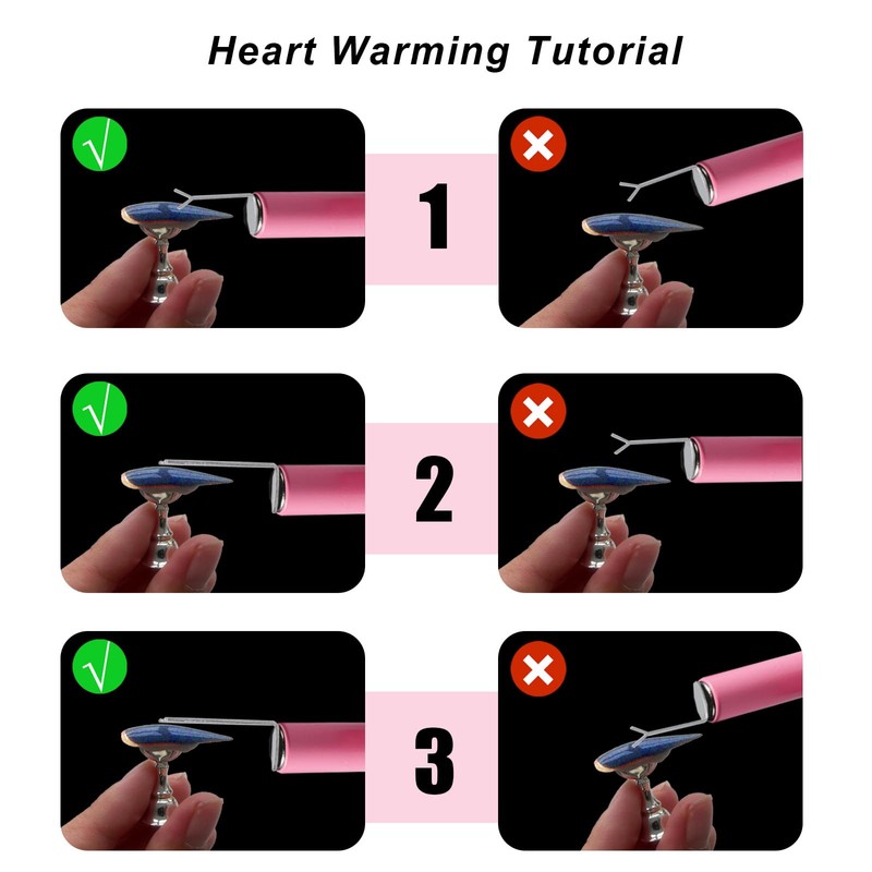4pcs Heart Magnet for Cat Eye Nails, 2 Size Professional