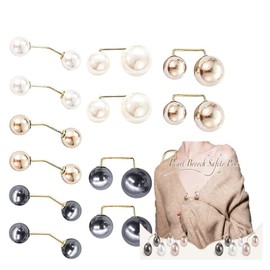12pcs Faux Pearl Brooch Wedding Cardigan Clip Sweater Scarf Clip Safety Pin Brooch Pins Dress Rhinestone Boutonniere Brooch Clip Jewellery for Gifts Women Girls, Alloy, faux pearl