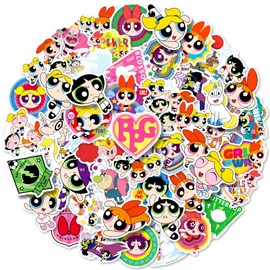 Girls Character Stickers for Kids, 50PCS Vinyl Waterproof Stickers for Laptop, Skateboard, Phone, Water Bottles, Cartoon Anime Stickers for Girls, Teens, Adult