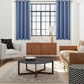 DWCN Thermal Blackout Curtains for Bedroom, Living Room, Dusty Blue Room Darkening Curtain Drapes - 2 Panels, W38xL54 Inches Long