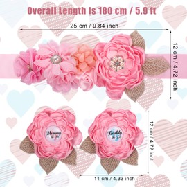 Mommy to Be Sash, Floral Boho Mom to Be Sash for Baby Shower with Mom to Be Corsage Pin Set Pink Mom to Be Sash and Pin Pregnancy Sash Boho Baby Shower Decorations for Girl and Boy