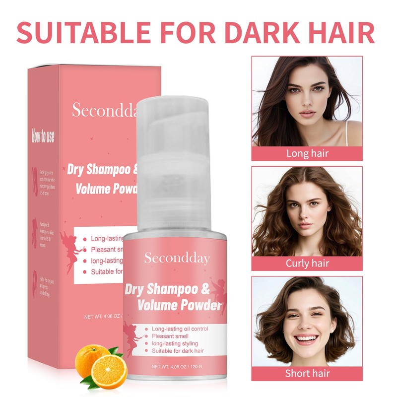 SECONDDAY Dry Shampoo, Natural Volumizing Dry Shampoo, Non-Aerosol & Talc-Free