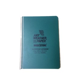 MODESTONE Outdoor Notebook A5 21 x 14.8 cm Green Cover Spiral Binding Side 50 Sheets Squared 7 x 7 mm without Edge Waterproof Tear-Resistant Fireproof