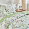 Joyreap 2 Pieces Quilt Set Twin, Floral Green n White