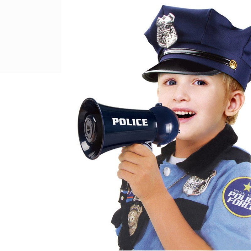 Kids Pretend Police Officer Toy Megaphone with Siren Sound for