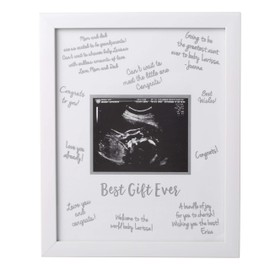 Tiny Ideas Sonogram Signature Frame - Ultrasound Picture Keepsake, Gender Neutral Baby Shower Decor, First Time Moms Pregnancy Gift, Guest Book Alternative, Ideal for Nursery, Marker Included