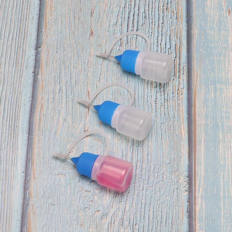 10pcs 3ml Empty Plastic Dropper Bottles Metal Needle Bottle Blue