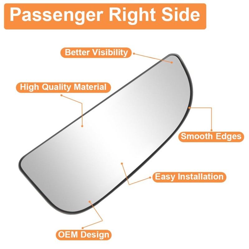 Senzeal Passenger Side Lower Mirror Glass Replacement for Dodge Ram
