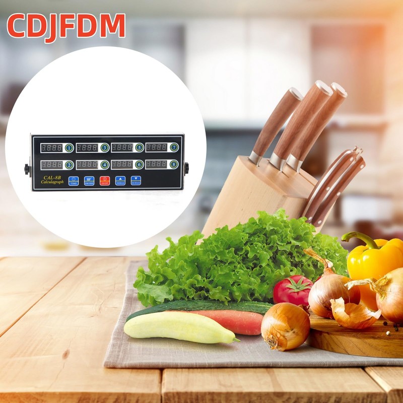 8 Channel Kitchen Timers for Cooking,Commercial Kitchen Timer Stainless Steel