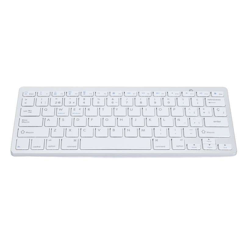 78 Keys Spanish Wireless Bluetooth Keyboard Thin Lightweight Silent Spanish