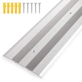 Orechic 5″Wide Sturdy Thicken Aluminum Threshold Strip, Stylish Floor Transition Strip Door Threshold for Commercial High Traffic Places, Size 36in×5in×0.25in (Silver)