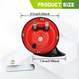 HAOBO 2PCS 300DB Super Loud Train Horns, 12V Loud Dual-Tone Waterproof Electric Snail Horn Kit, Car Air Electric Snail Double Horn Car Accessories Universal for Any 12V Vehicles Motorcycle Boat