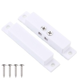 PATIKIL N.C. Wired Door Alarm Magnetic Contact Sensor, 10 Pcs 0-100V/0.5Amp Magnetic Reed Switch with Double Side Tape for Door Window, White
