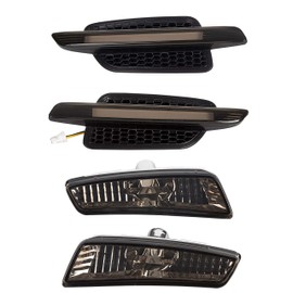 ECOTRIC 4 Pcs Smoke Lens Front Fender & Front Bumper Side Marker Lights Lamps W/O Bulbs Compatible With 2008-2009 Pontiac G8 - 2 Packages