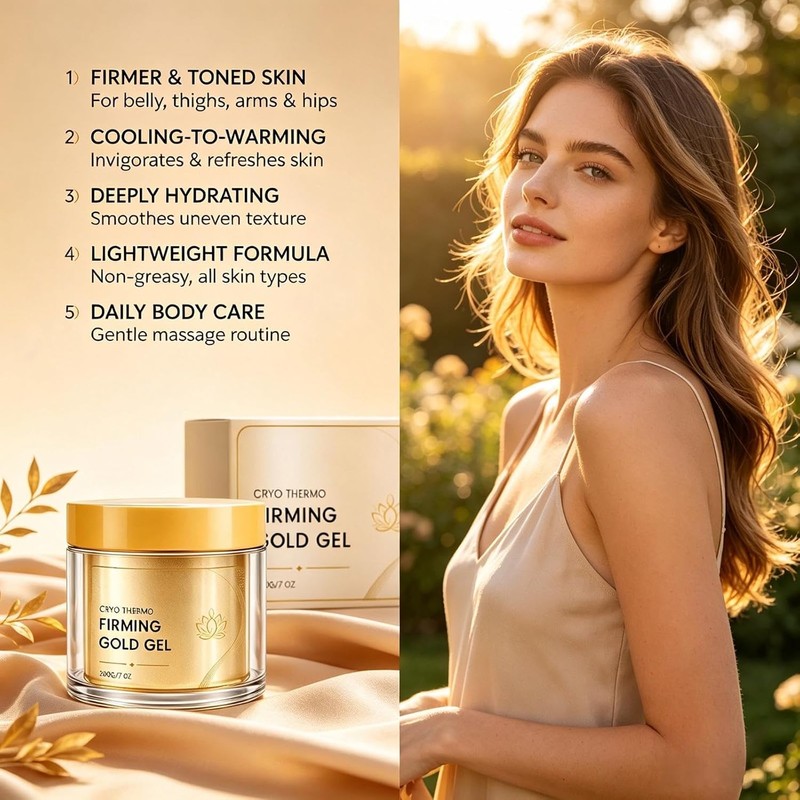 Cryo Thermo Gold Firming Gel, Cooling Warming Body Moisturizer (2pcs)