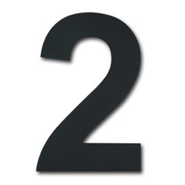 Ywonobs House Numbers - 3 Inch Self Adhesive Metal Stainless Steel Door Numbers Stickers for House Mailbox Apartment Hotel Courtyard - Black(2)