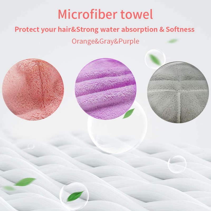 RIGHTWELL Hair Turban Towel, 3 Pack, Turban Towel with Button,