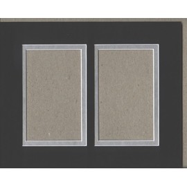 16x20 Black & Silver Double Picture Mat Cut for 2 8x10 Pictures