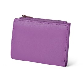 Wallet for Women Full Grain Leather - Small RFID Coin Purse Credit Card & ID Holder for Ladies,Bifold Wallets for Teenager (Nappa Lilla)