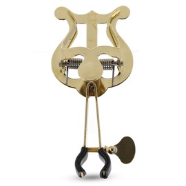 GEWA Marching Trumpet Holder - Brass - Small Lyra - 1 Handle - With Clamp